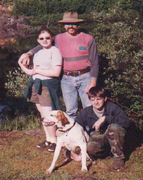 Arwen, Don, Sadie (the pointer), and Levi
